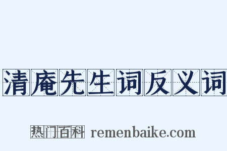 清庵先生词反义词是什么意思的图片